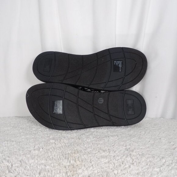 Shade & Shore Womens Ada Black White Textile Comfortable Strappy Sandals Size 11 - Picture 8 of 9